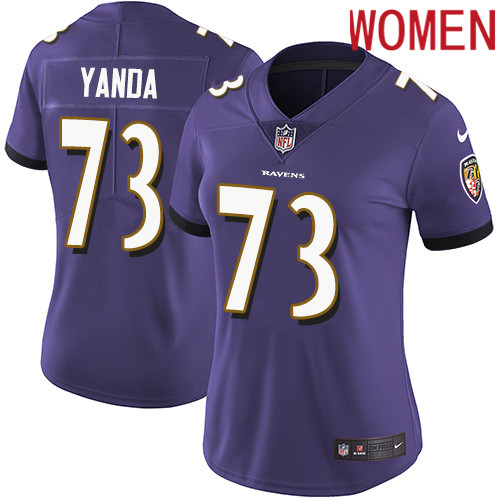 2019 Women Baltimore Ravens #73 Yanda purple Nike Vapor Untouchable Limited NFL Jersey